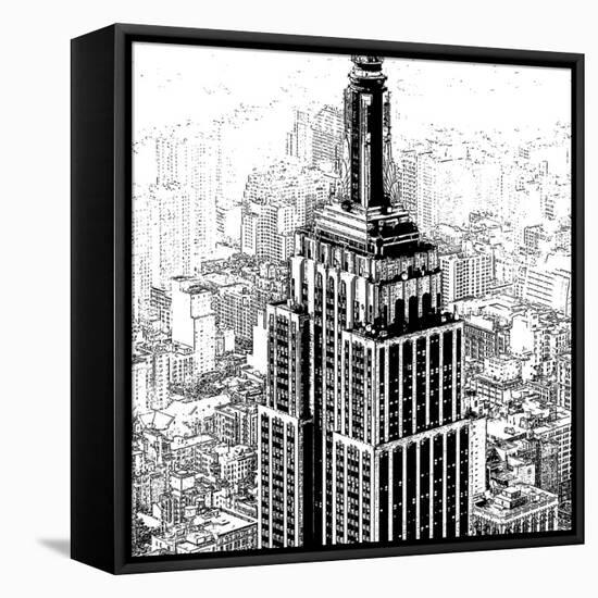 Empire State Sketch-Shelley Lake-Framed Stretched Canvas