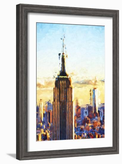 Empire State Sunset - In the Style of Oil Painting-Philippe Hugonnard-Framed Giclee Print