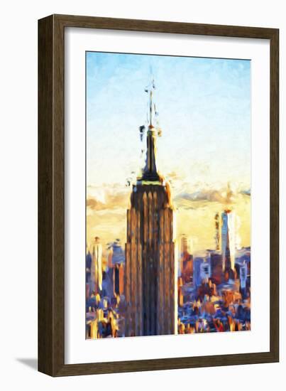 Empire State Sunset - In the Style of Oil Painting-Philippe Hugonnard-Framed Giclee Print