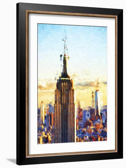 Empire State Sunset - In the Style of Oil Painting-Philippe Hugonnard-Framed Giclee Print