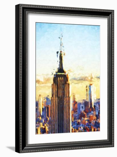 Empire State Sunset - In the Style of Oil Painting-Philippe Hugonnard-Framed Giclee Print