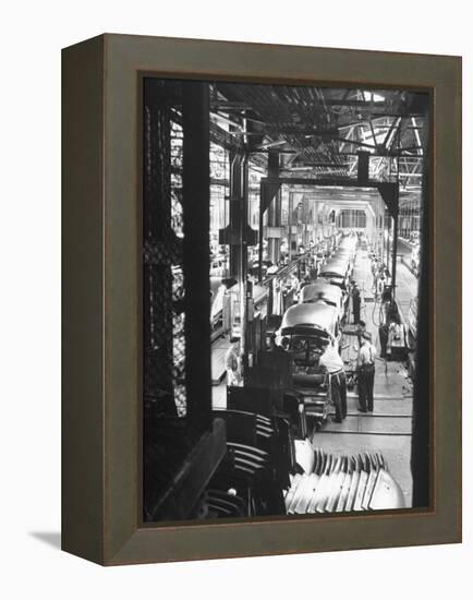 Employees Working on Cars as They Move Down Assembly Line-Ralph Morse-Framed Premier Image Canvas