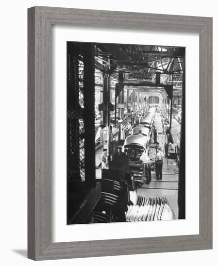 Employees Working on Cars as They Move Down Assembly Line-Ralph Morse-Framed Photographic Print