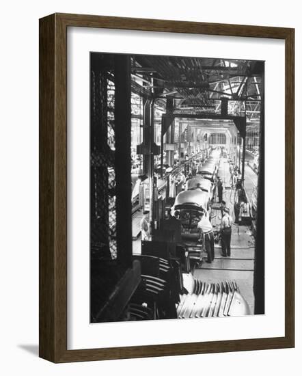 Employees Working on Cars as They Move Down Assembly Line-Ralph Morse-Framed Photographic Print