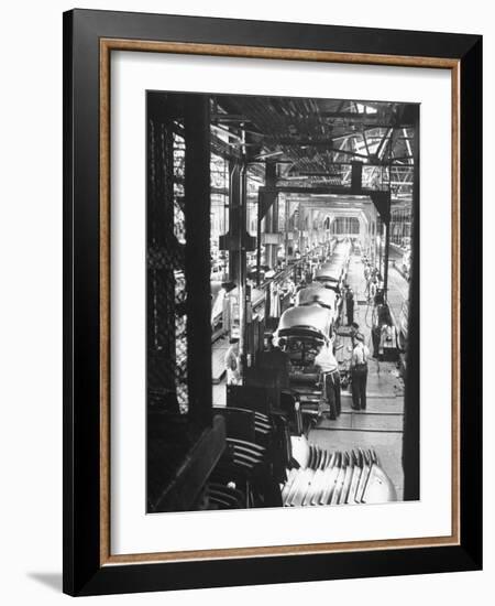 Employees Working on Cars as They Move Down Assembly Line-Ralph Morse-Framed Photographic Print