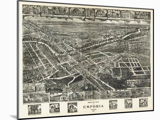 Emporia, Virginia - Panoramic Map-Lantern Press-Mounted Art Print