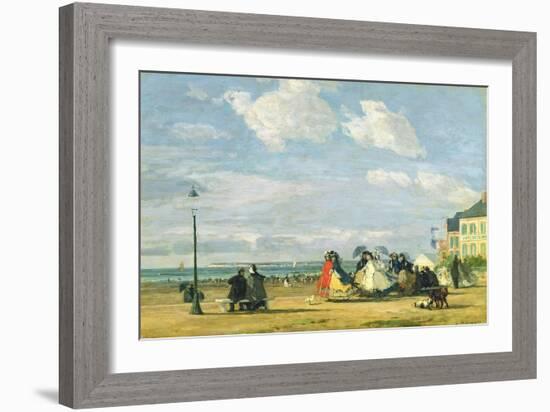 Empress Eugenie (1826-1920) at Trouville, 1863-Eugène Boudin-Framed Giclee Print