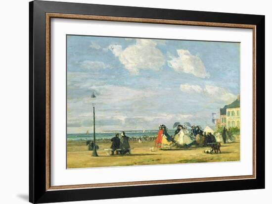 Empress Eugenie (1826-1920) at Trouville, 1863-Eugène Boudin-Framed Giclee Print