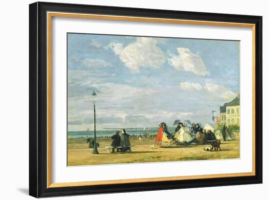 Empress Eugenie (1826-1920) at Trouville, 1863-Eugène Boudin-Framed Giclee Print