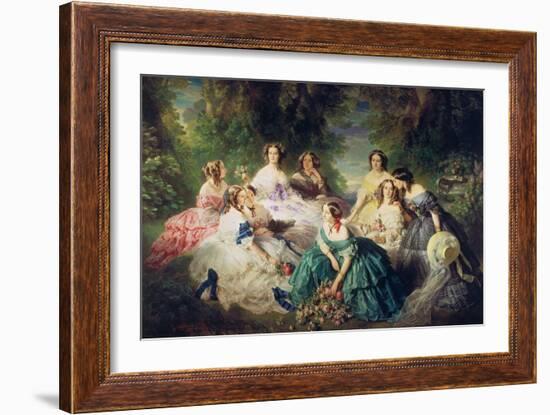 Empress Eugenie (1826-1920) Surrounded by Her Ladies-In-Waiting, 1855-Franz Xaver Winterhalter-Framed Giclee Print