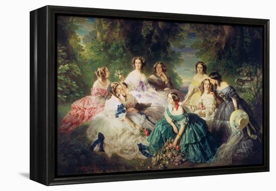 Empress Eugenie (1826-1920) Surrounded by Her Ladies-In-Waiting, 1855-Franz Xaver Winterhalter-Framed Premier Image Canvas