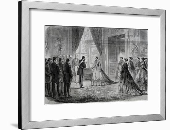 Empress Eugenie Receiving Viceroy of Egypt, Ismail Pasha at Tuileries in Paris in 1867, France-null-Framed Giclee Print