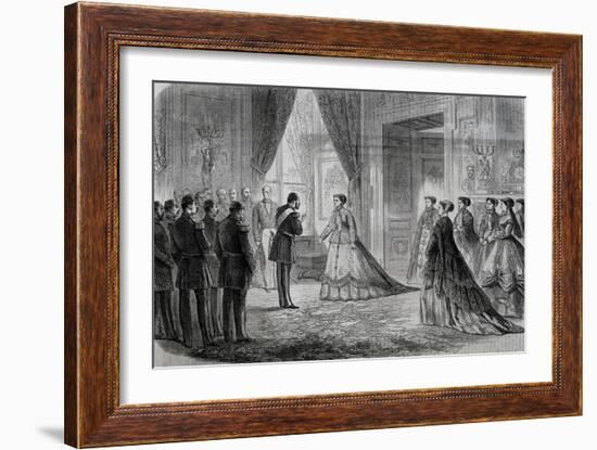 Empress Eugenie Receiving Viceroy of Egypt, Ismail Pasha at Tuileries in Paris in 1867, France-null-Framed Giclee Print