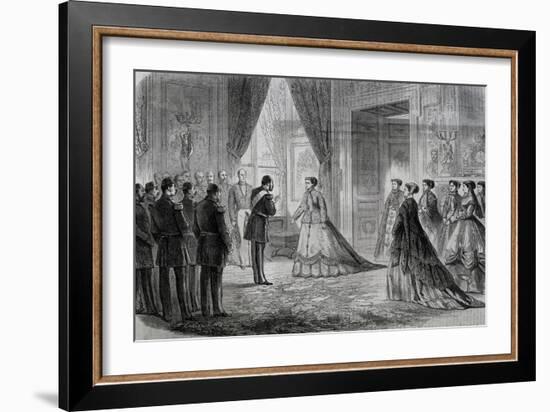 Empress Eugenie Receiving Viceroy of Egypt, Ismail Pasha at Tuileries in Paris in 1867, France-null-Framed Giclee Print