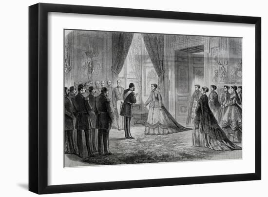 Empress Eugenie Receiving Viceroy of Egypt, Ismail Pasha at Tuileries in Paris in 1867, France-null-Framed Giclee Print