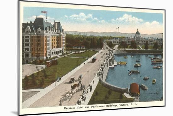 Empress Hotel and Parliament Buildings, Victoria, B.C.-null-Mounted Art Print