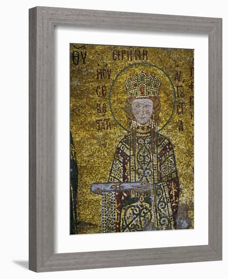 Empress Irene, Holding the Deed for the Church's Endowment, In the South Gallery of Hagia Sophia-null-Framed Giclee Print