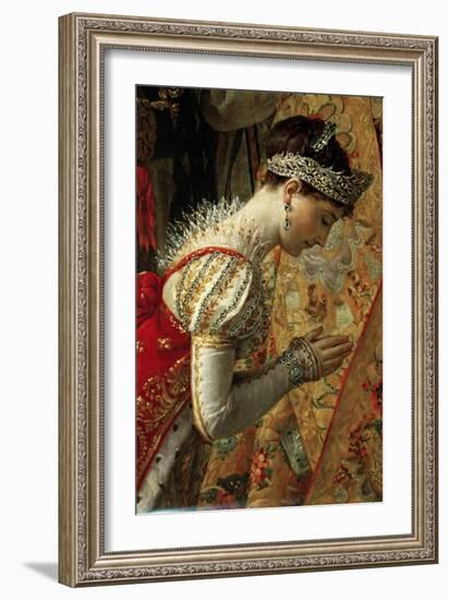 Empress Joséphine (The Coronation of Napoleon, Detai)-Jacques Louis David-Framed Giclee Print