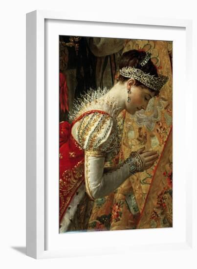 Empress Joséphine (The Coronation of Napoleon, Detai)-Jacques Louis David-Framed Giclee Print