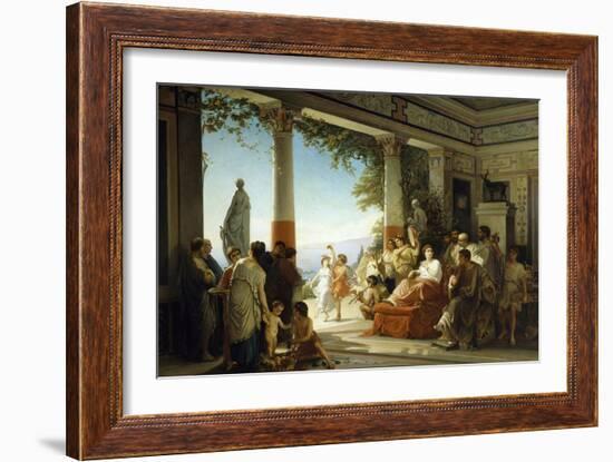 Empress Livia Attending Grape Harvest on Hills of Grignano-Cesare Dell'acqua-Framed Giclee Print