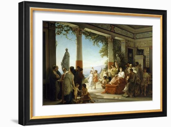 Empress Livia Attending Grape Harvest on Hills of Grignano-Cesare Dell'acqua-Framed Giclee Print