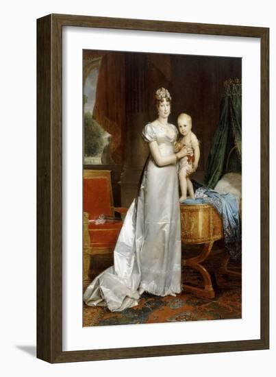 Empress Marie-Louise with the King of Rome-François Pascal Simon Gérard-Framed Giclee Print