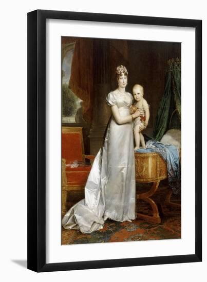 Empress Marie-Louise with the King of Rome-François Pascal Simon Gérard-Framed Giclee Print