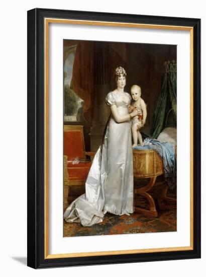 Empress Marie-Louise with the King of Rome-François Pascal Simon Gérard-Framed Giclee Print