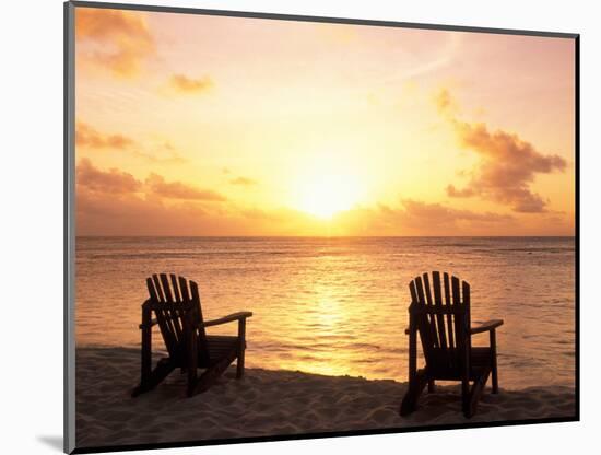 Empty Beach Chairs at Sunset, Denis Island, Seychelles-Sergio Pitamitz-Mounted Photographic Print