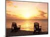 Empty Beach Chairs at Sunset, Denis Island, Seychelles-Sergio Pitamitz-Mounted Photographic Print