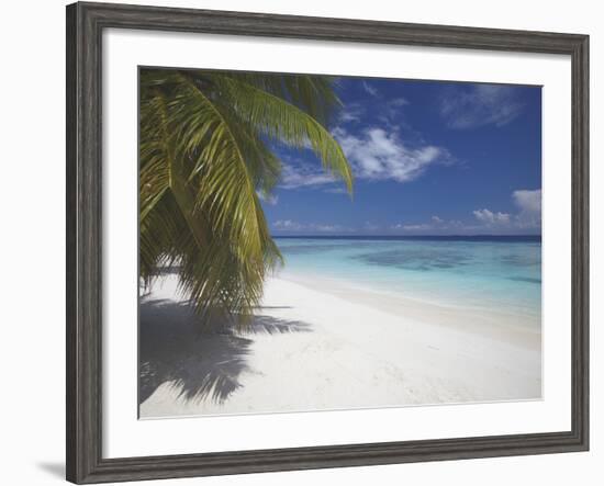 Empty Beach on Tropical Island, Maldives, Indian Ocean, Asia-Sakis Papadopoulos-Framed Photographic Print