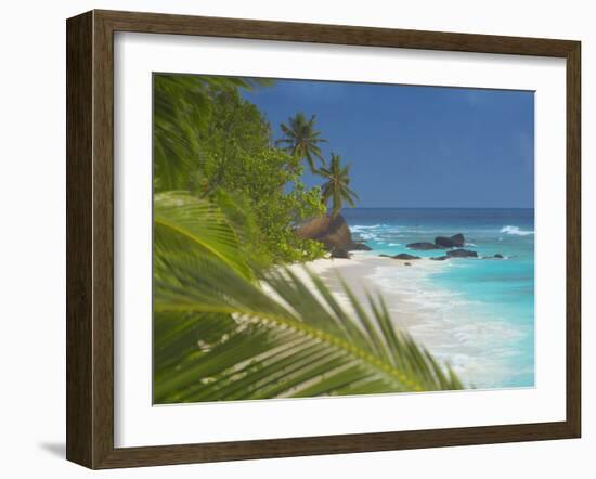 Empty Beach, Seychelles, Indian Ocean, Africa-Sakis Papadopoulos-Framed Photographic Print