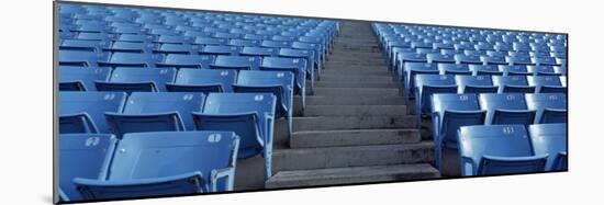 Empty Blue Seats in a Stadium, Soldier Field, Chicago, Illinois, USA-null-Mounted Photographic Print