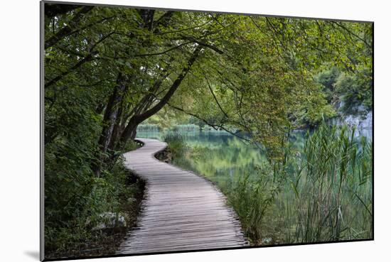 Empty Boardwalk, Lower Lakes, Plitvice Lakes NP, Croatia. Before The Large Waterfall Or Veliki Slap-Karine Aigner-Mounted Photographic Print