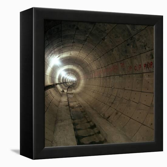 Empty Jubilee Line Tube Tunnel, before Completion, London, 1974-Michael Walters-Framed Premier Image Canvas