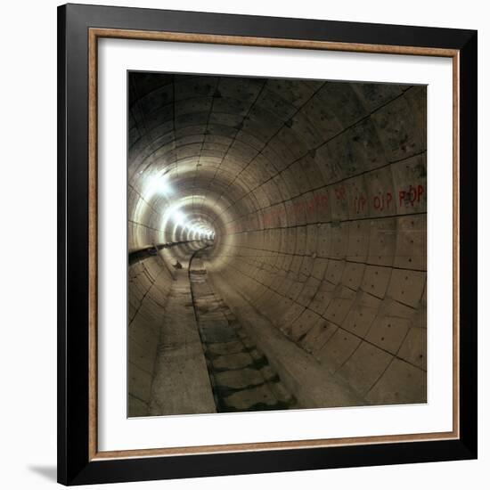 Empty Jubilee Line Tube Tunnel, before Completion, London, 1974-Michael Walters-Framed Photographic Print