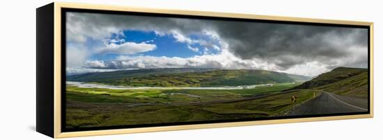 Empty road, Fljotsdalur, Iceland-null-Framed Premier Image Canvas