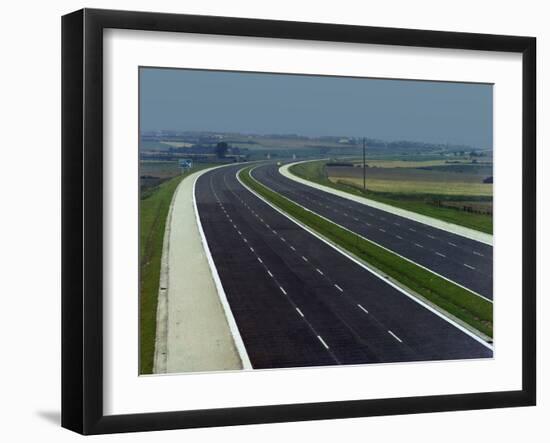 Empty Road; the East Ardley Section of the M1, Prior to Opening, Wakefield, West Yorkshire, 1967-Michael Walters-Framed Photographic Print