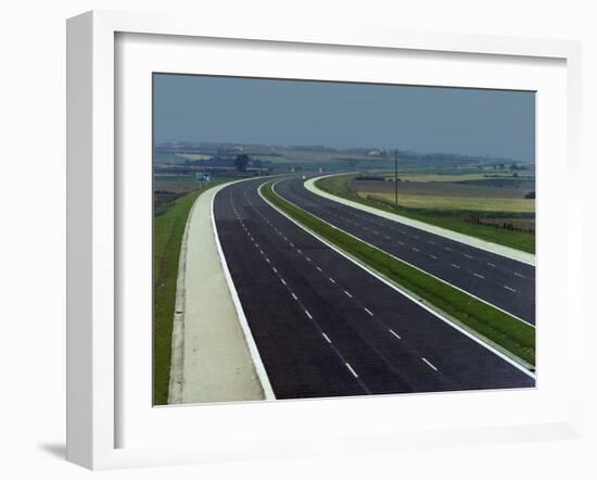 Empty Road; the East Ardley Section of the M1, Prior to Opening, Wakefield, West Yorkshire, 1967-Michael Walters-Framed Photographic Print