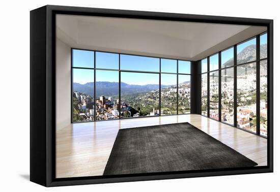 Empty Room Interior with Floor to Ceiling Windows and Scenic View-PlusONE-Framed Premier Image Canvas