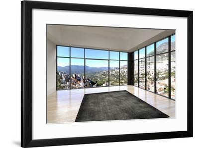 Empty Room Interior With Floor To Ceiling Windows And Scenic View Photographic Print By Plusone Art Com