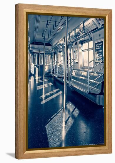 Empty Subway Car NYC-null-Framed Stretched Canvas