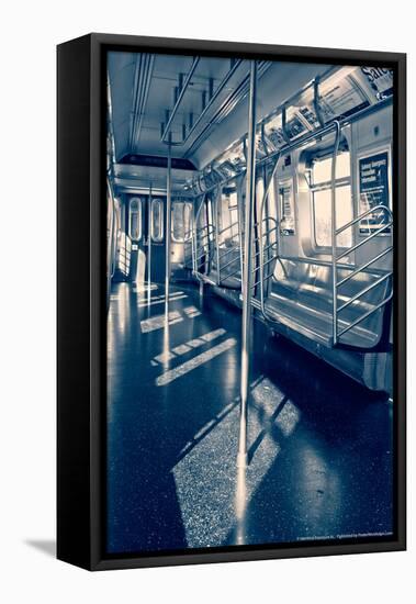 Empty Subway Car NYC-null-Framed Stretched Canvas