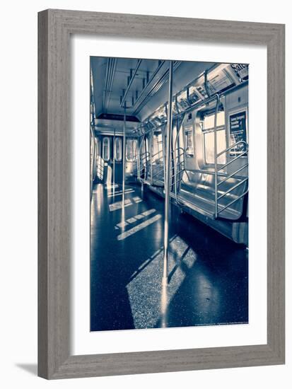 Empty Subway Car NYC-null-Framed Photo