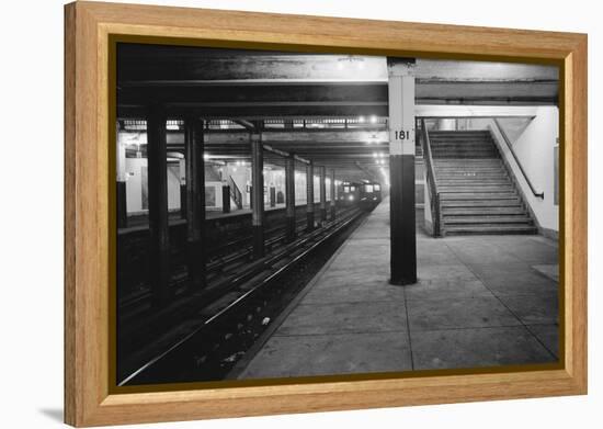 Empty Subway Station at 181st Street-null-Framed Premier Image Canvas