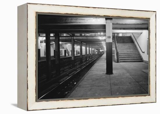 Empty Subway Station at 181st Street-null-Framed Premier Image Canvas