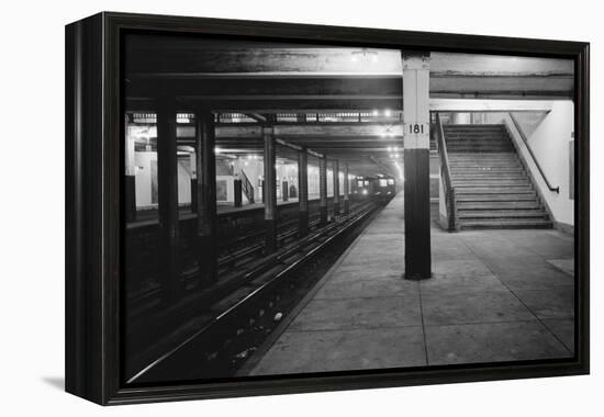 Empty Subway Station at 181st Street-null-Framed Premier Image Canvas