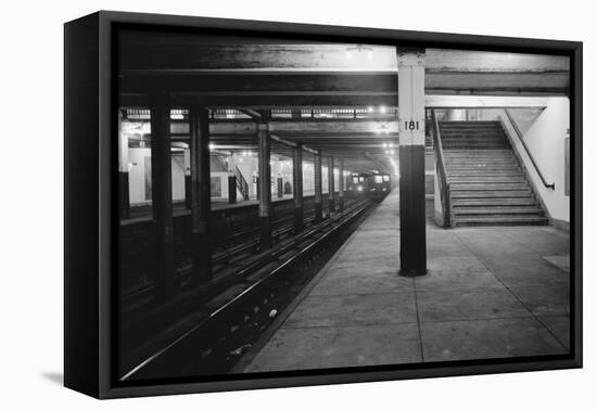 Empty Subway Station at 181st Street-null-Framed Premier Image Canvas