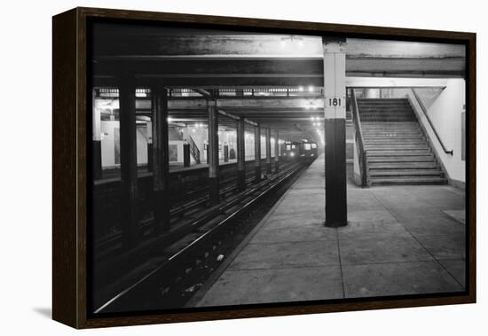Empty Subway Station at 181st Street-null-Framed Premier Image Canvas