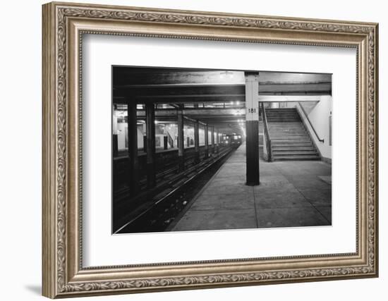 Empty Subway Station at 181st Street-null-Framed Photographic Print